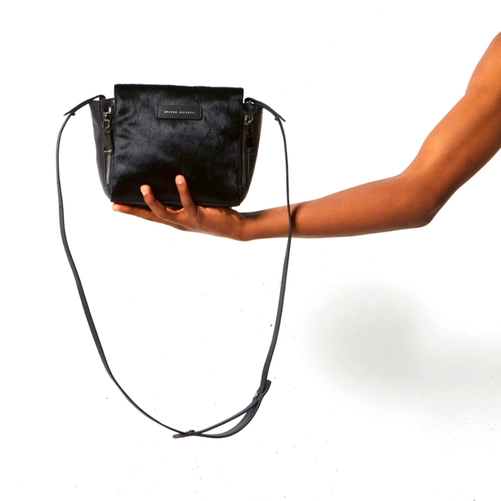 Status Anxiety The Ascendants Black/Black Fur Crossbody Bag - Picture 5 of 5